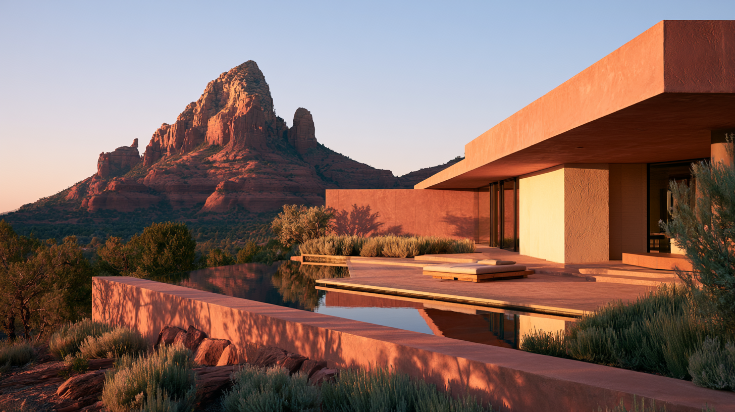 Vale Wellness Retreat at golden hour, Sedona, Arizona