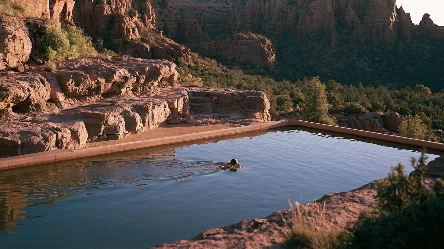 A woman swimming slowly at Vale during the Reset Retreat